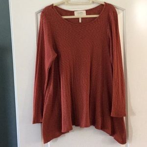 Anthropology-Puella rusty orange tunic Large